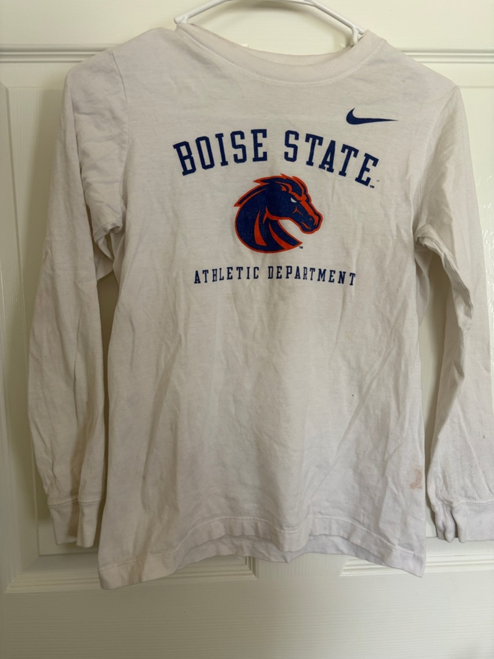 Nike White Boise State Blue & Orange Long Sleeve Tee